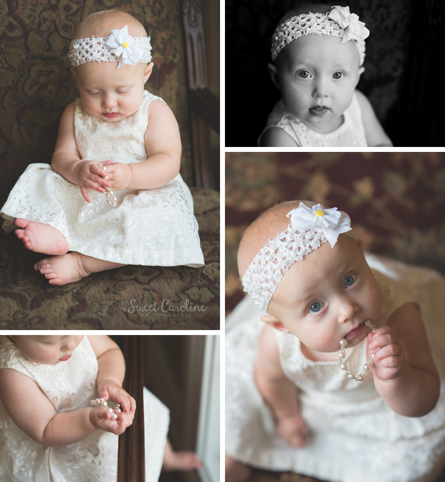baby girl nine months white dress