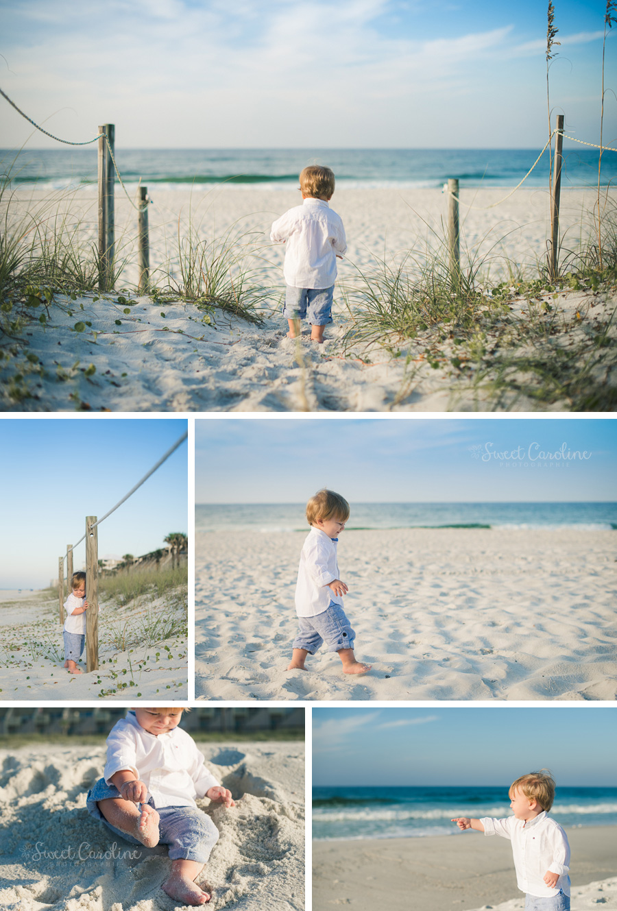 baby boy in sand on beach