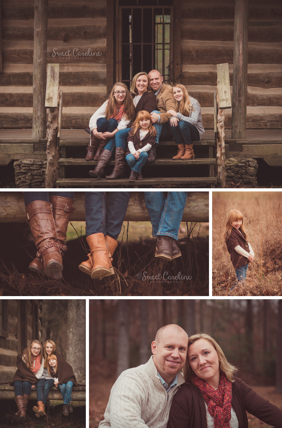 girls in brown boots with parents in fall 