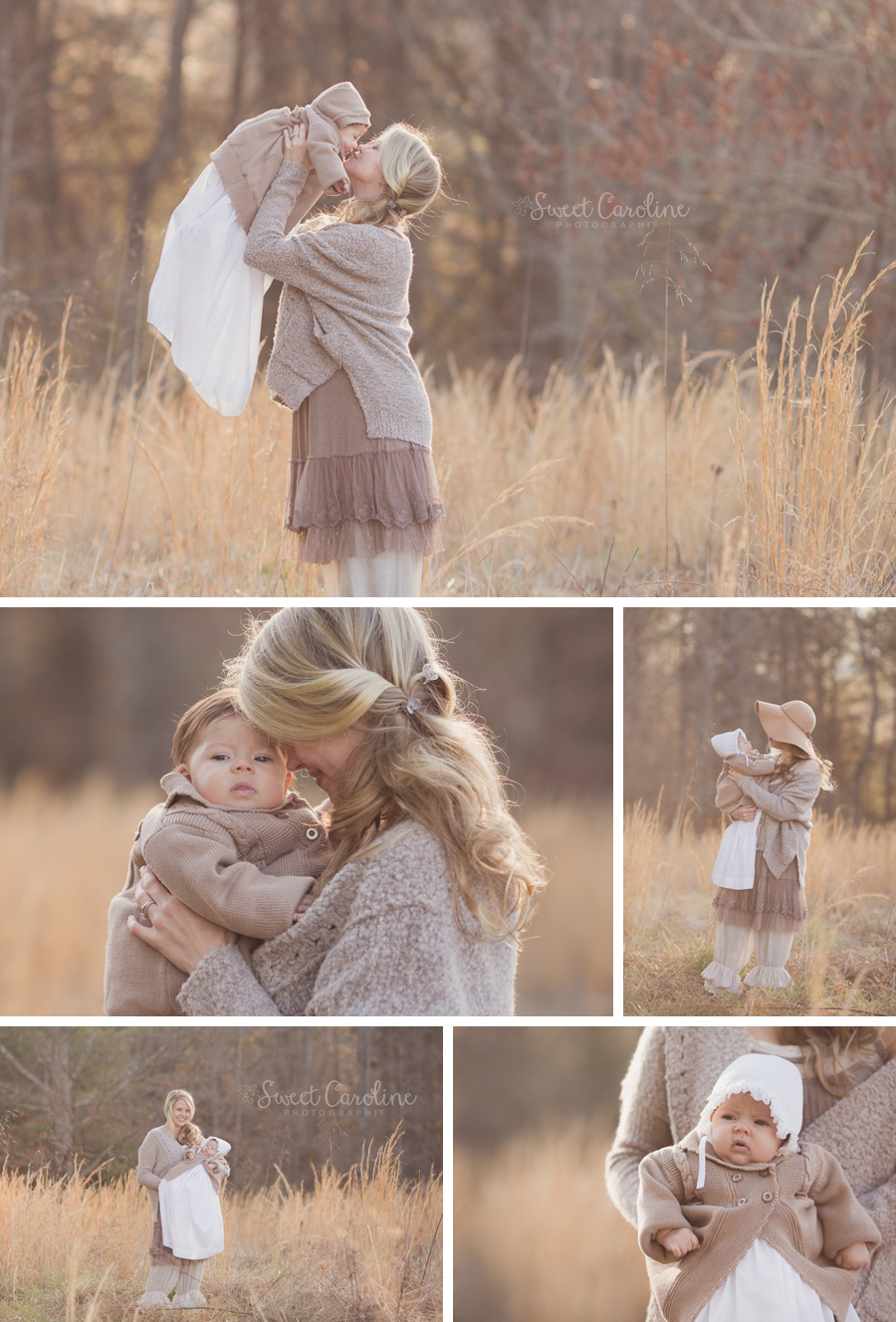 Three month baby in field with mama neutral natural