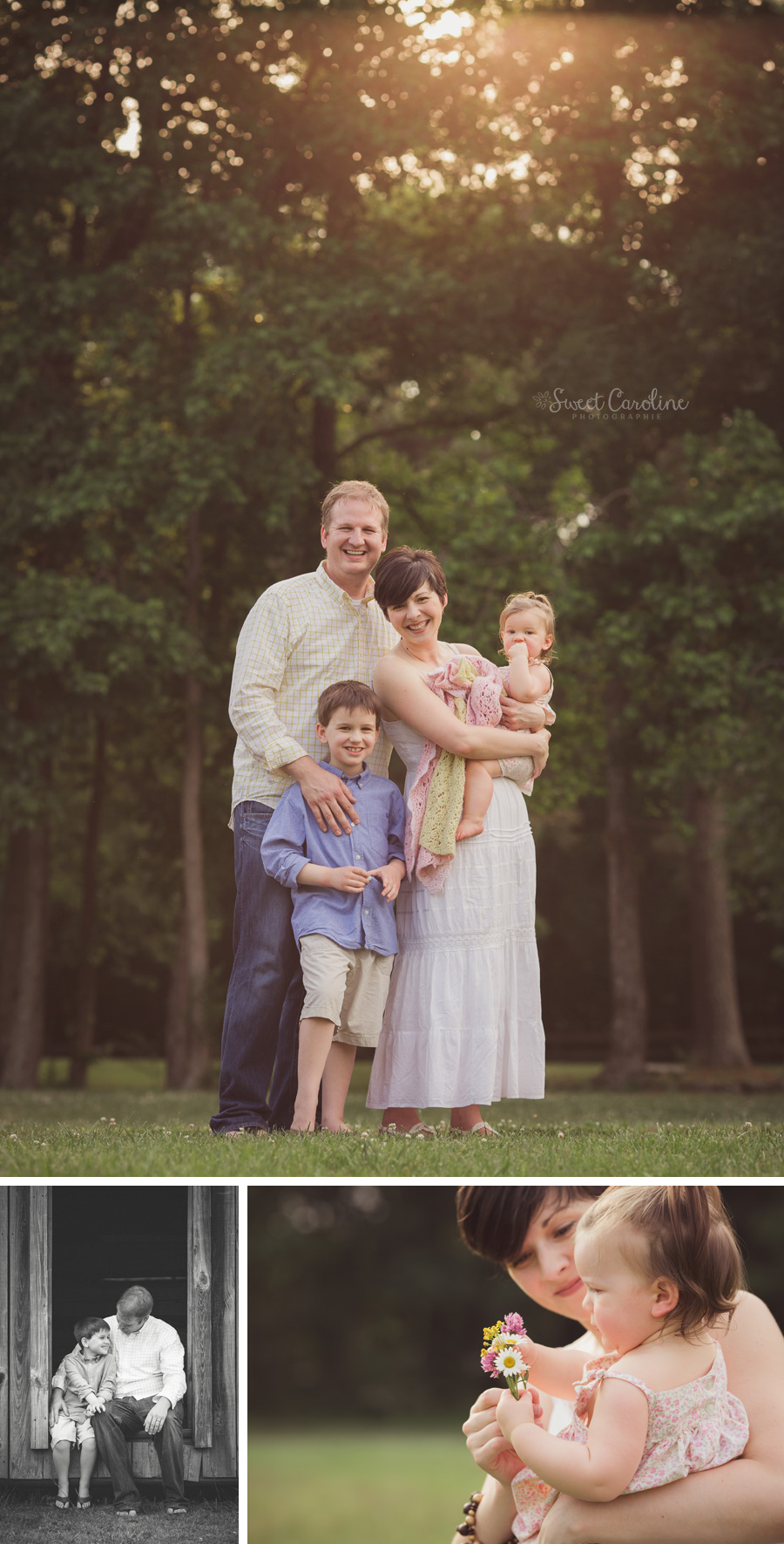 outdoor family mama and dad with children
