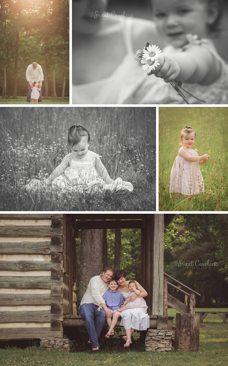 one year old baby girl in wildflowers