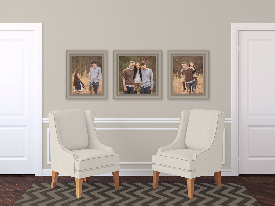 child portraits displayed on wall