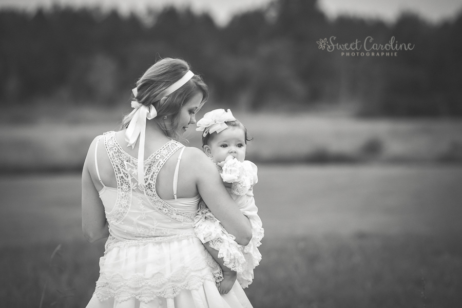 mother and six month baby girl