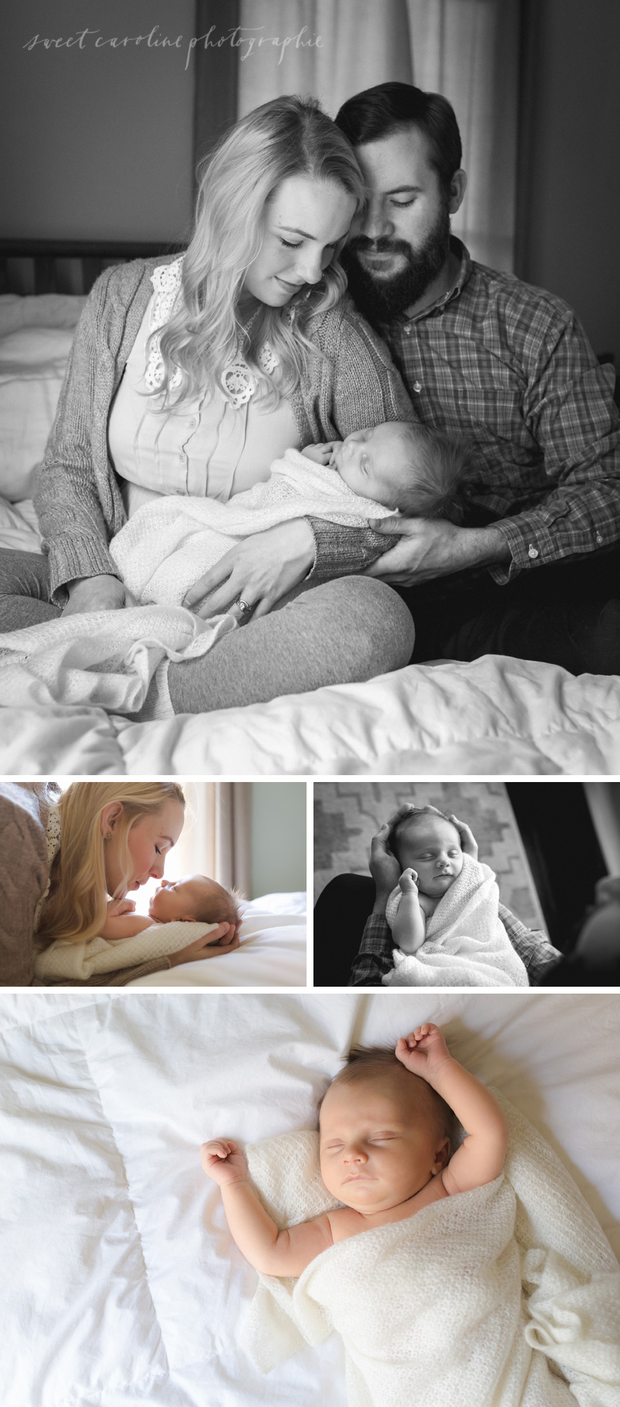 newborn baby boy in home session | Chattanooga Newborn Photographer | Sweet Caroline Photographie