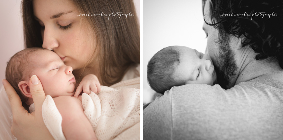 newborn baby girl with parents | Chattanooga Newborn Photographer | Sweet Caroline Photographie