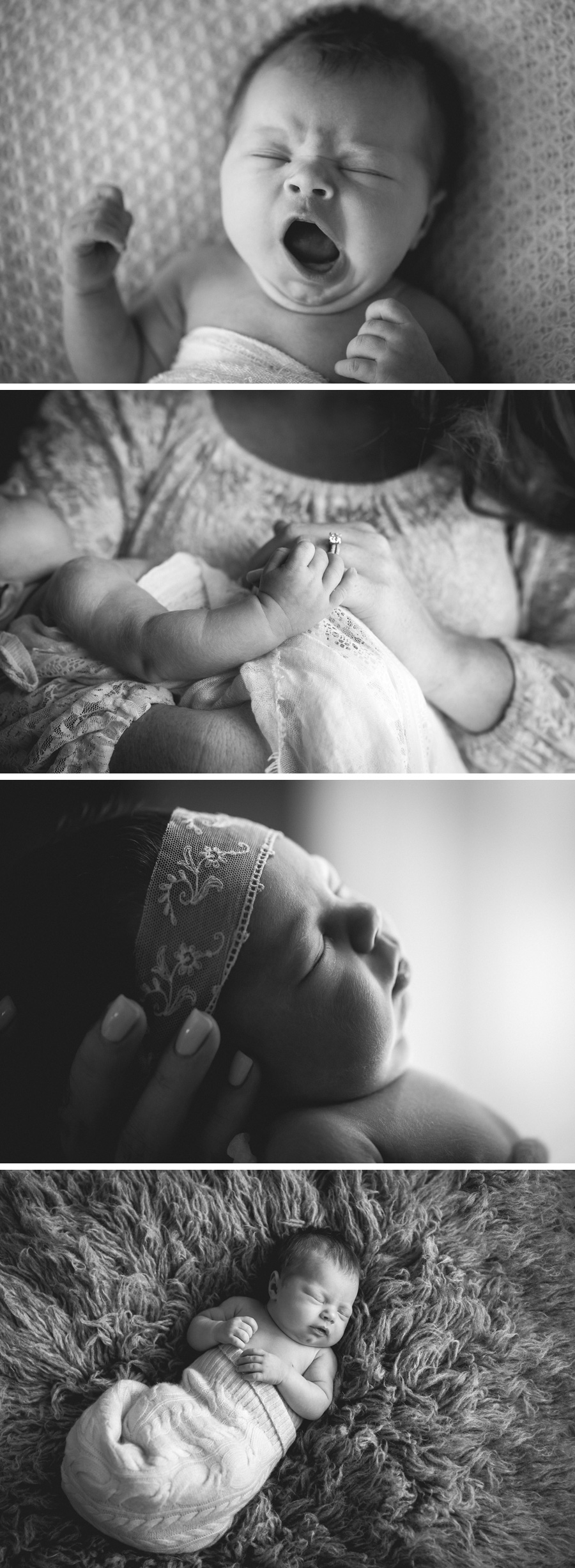 newborn girl black and white portraits | Chattanooga Newborn Photographer | Sweet Caroline Photographie