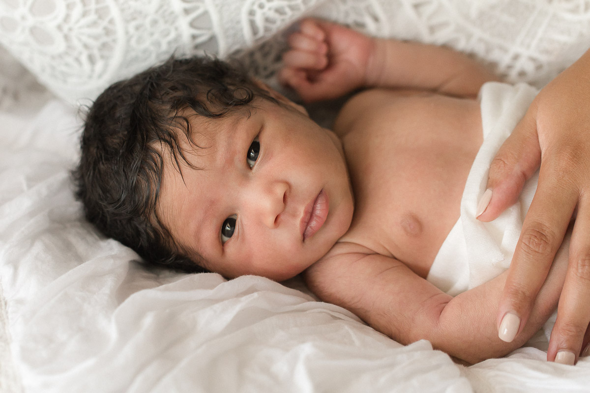 studio newborn wide awake photograph | Sweet Caroline Photographie