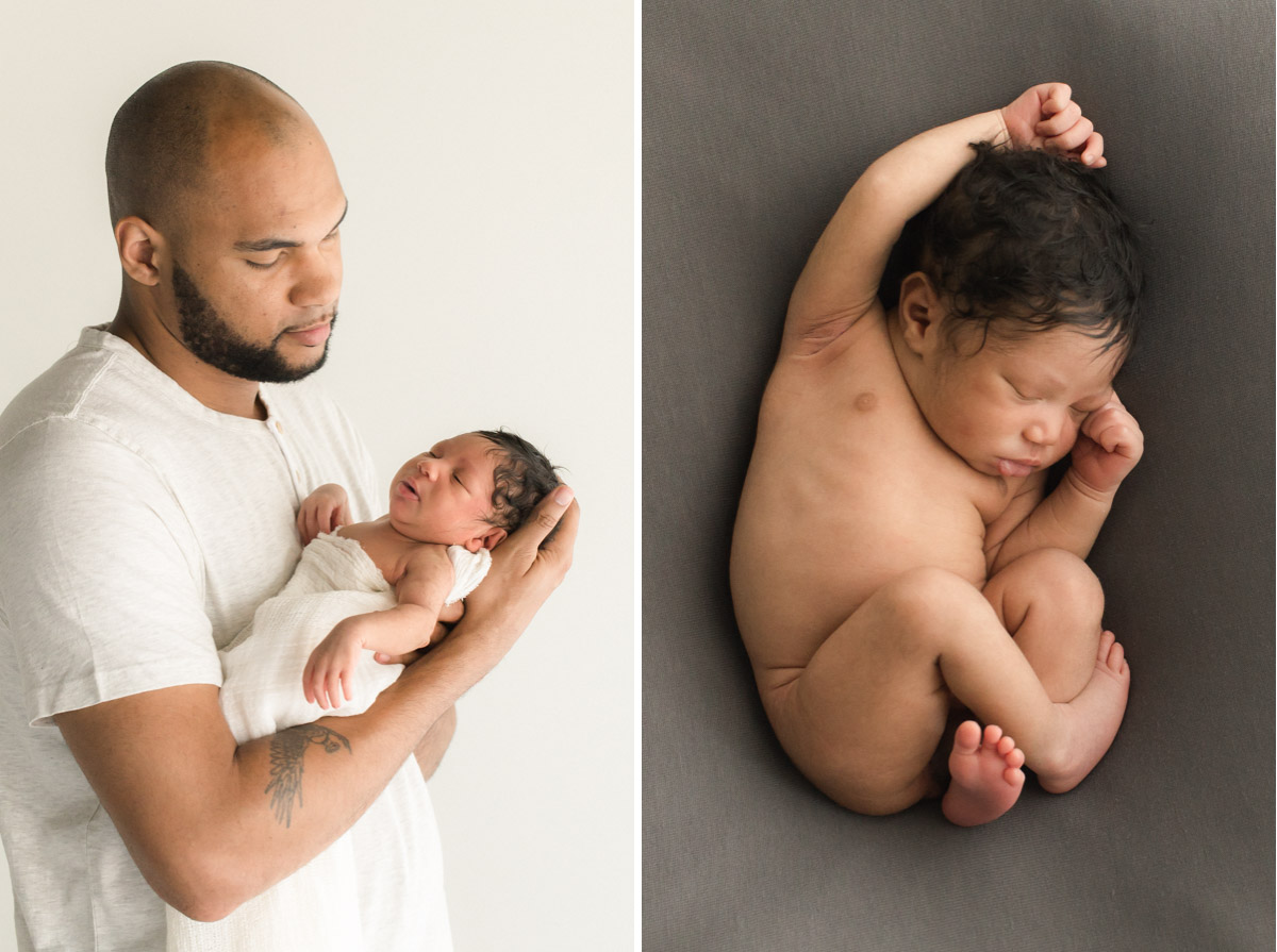 studio newborn and dad photograph | Sweet Caroline Photographie