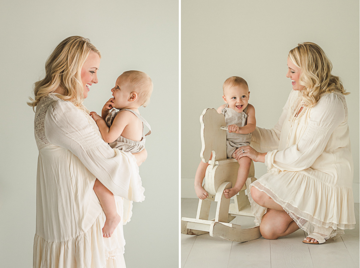 mama and one year baby studio portraits | Sweet Caroline Photographie