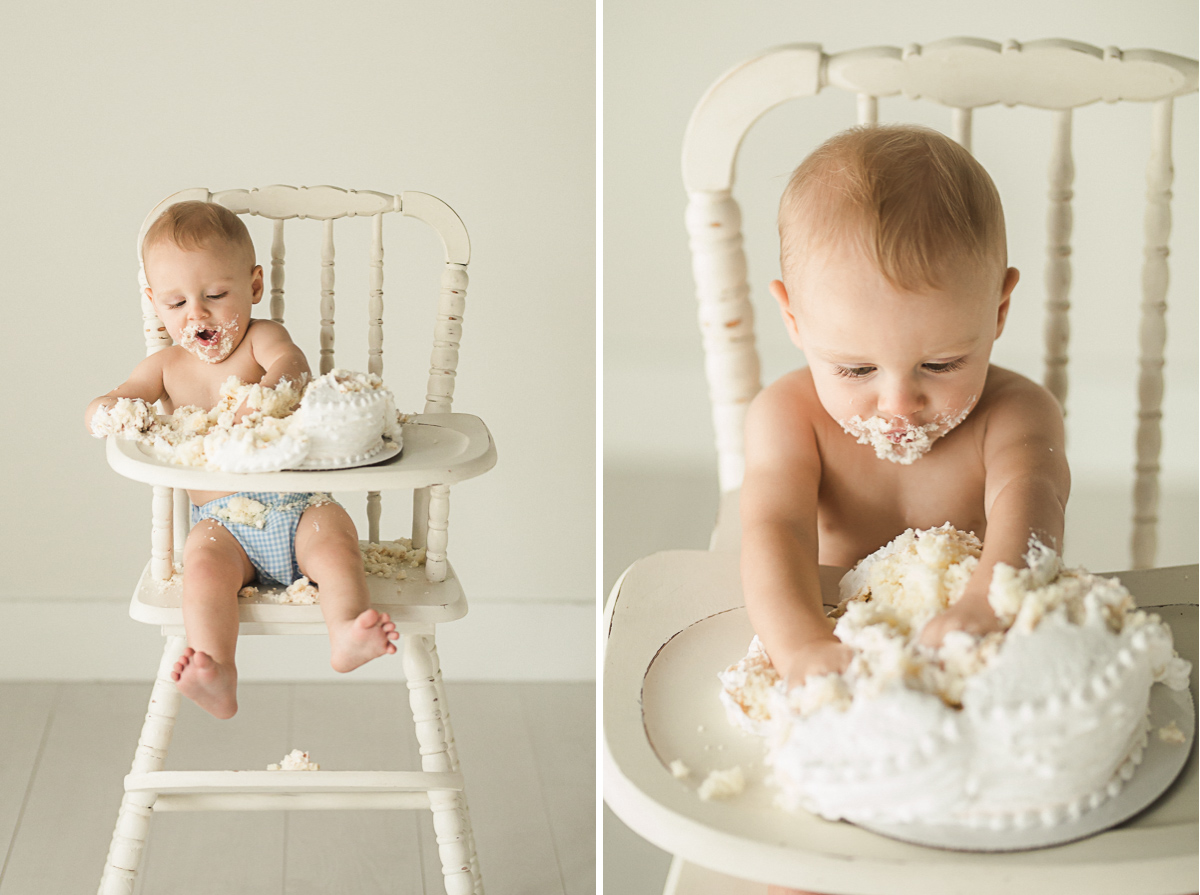 first birthday cake smash studio portraits | Sweet Caroline Photographie