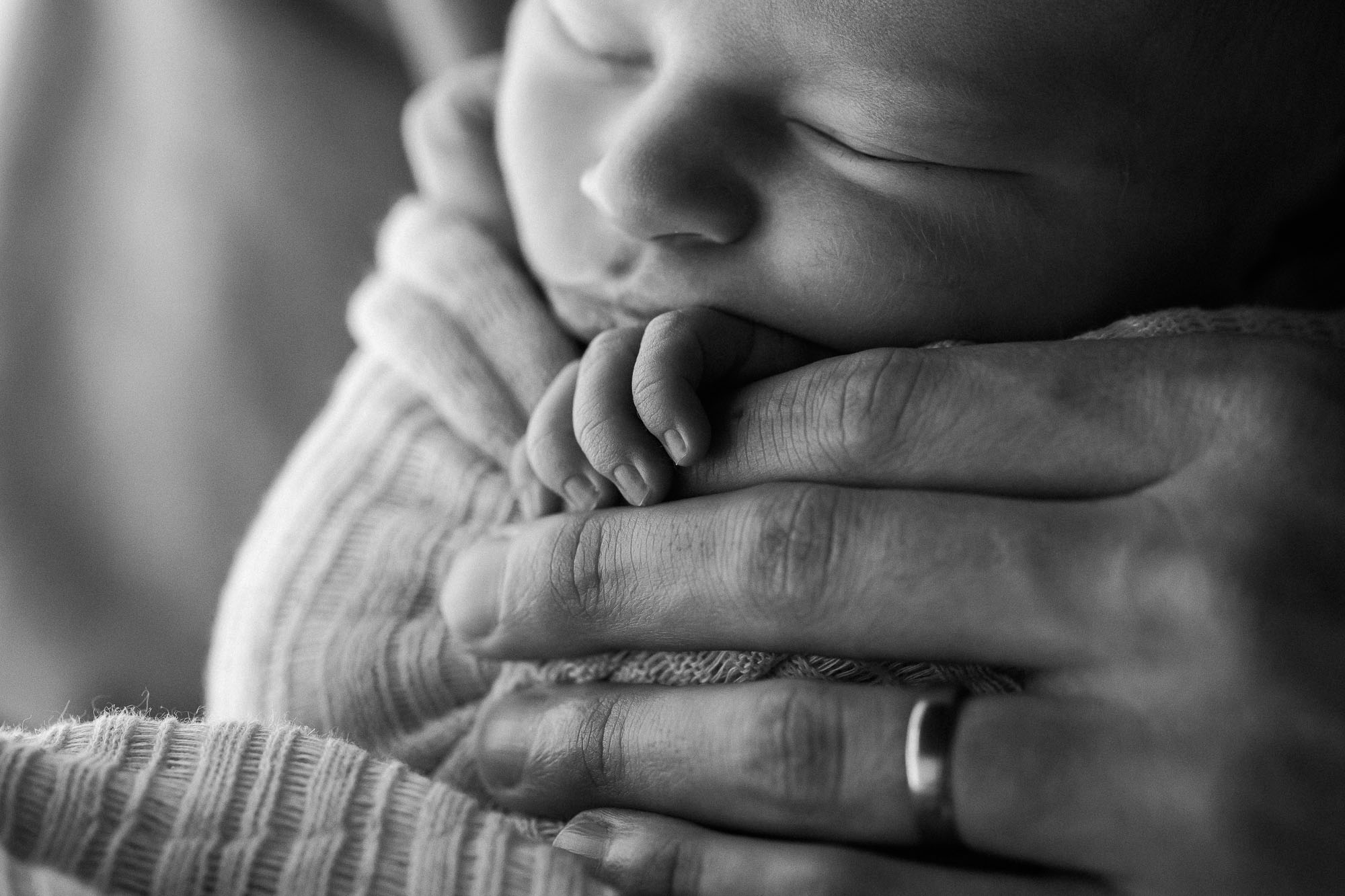 Natural light studio newborn photographs | Sweet Caroline Photographie
