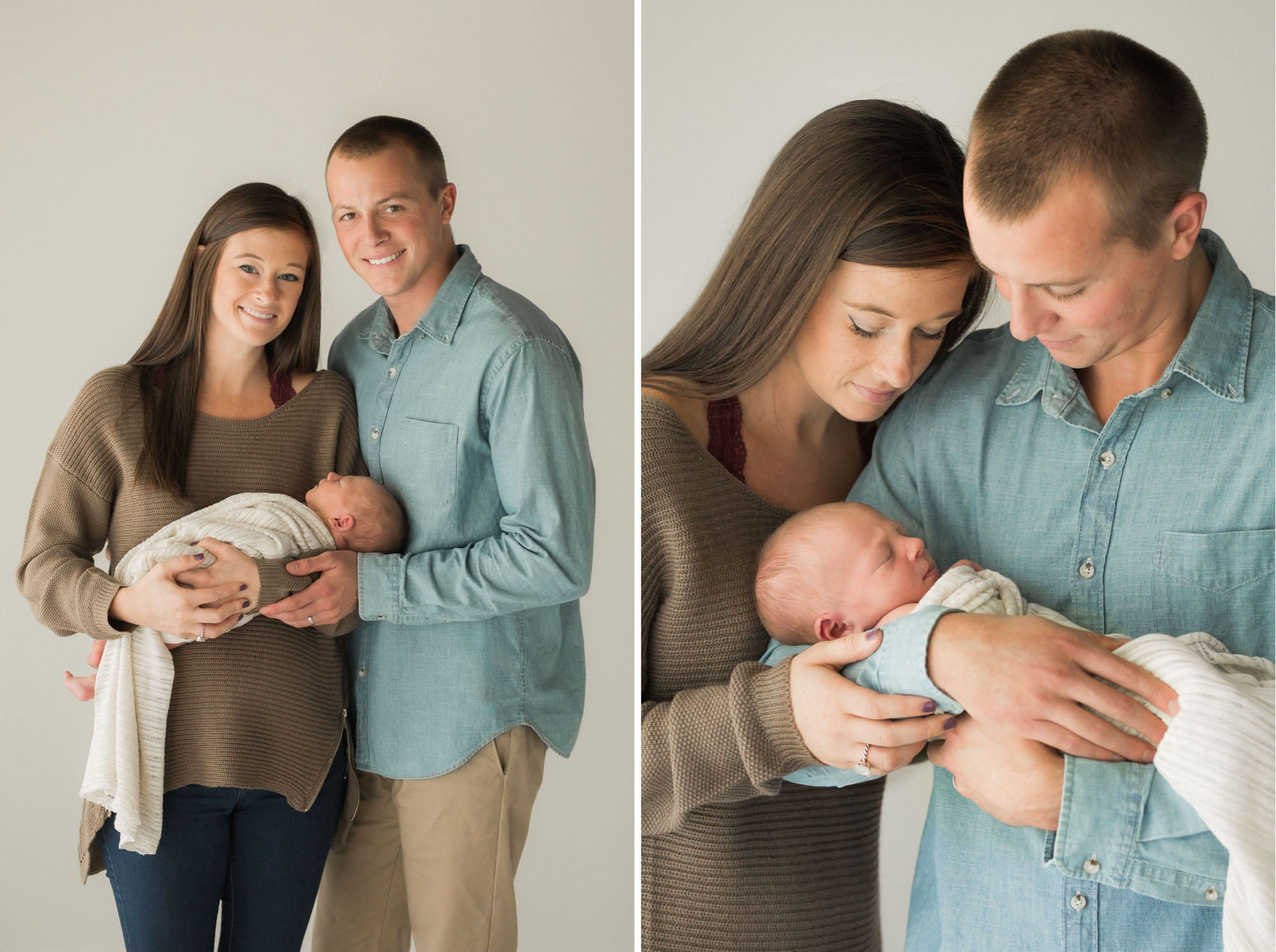 Natural light studio newborn photographs | Sweet Caroline Photographie