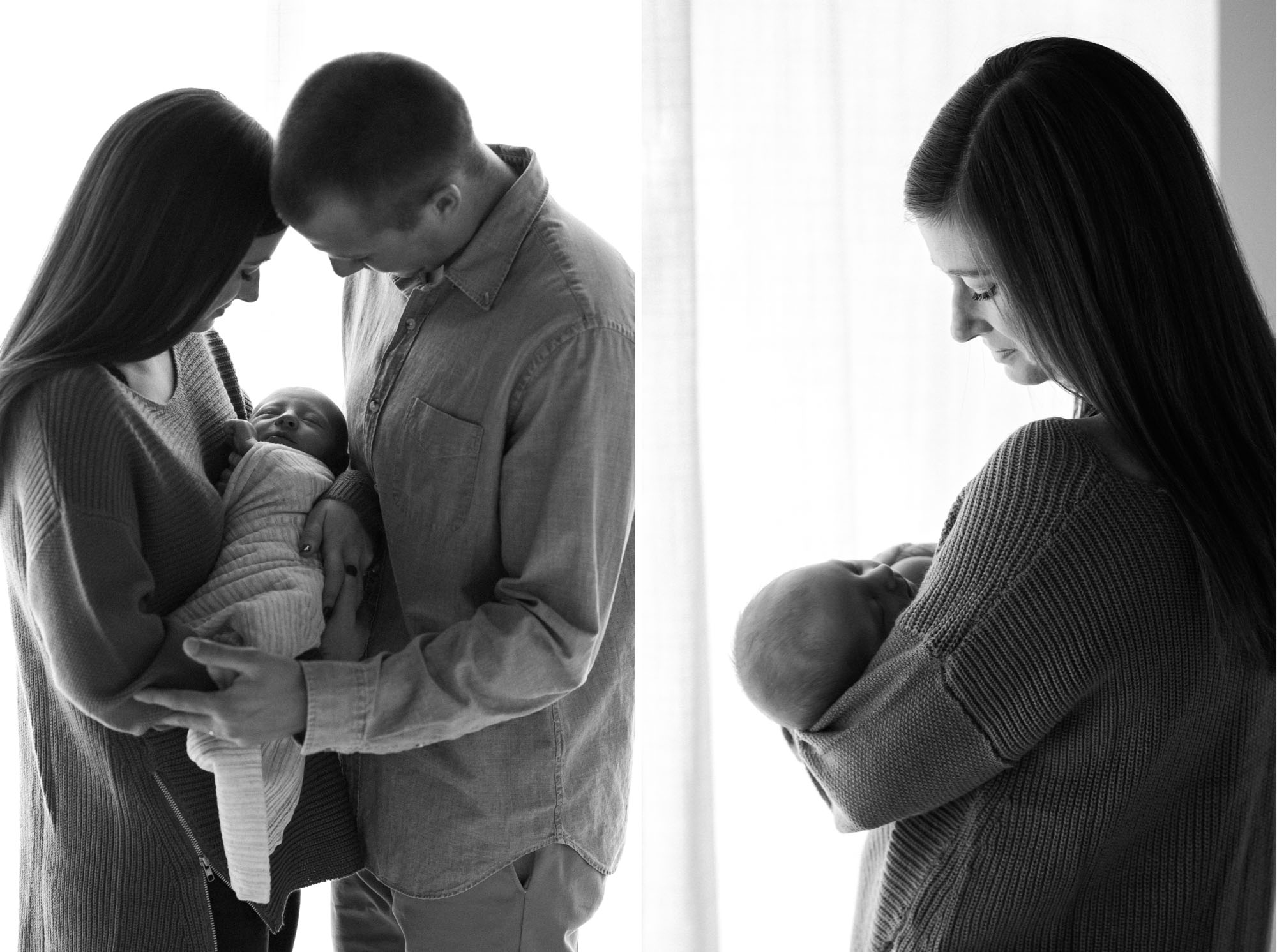 Natural light studio newborn photographs | Sweet Caroline Photographie