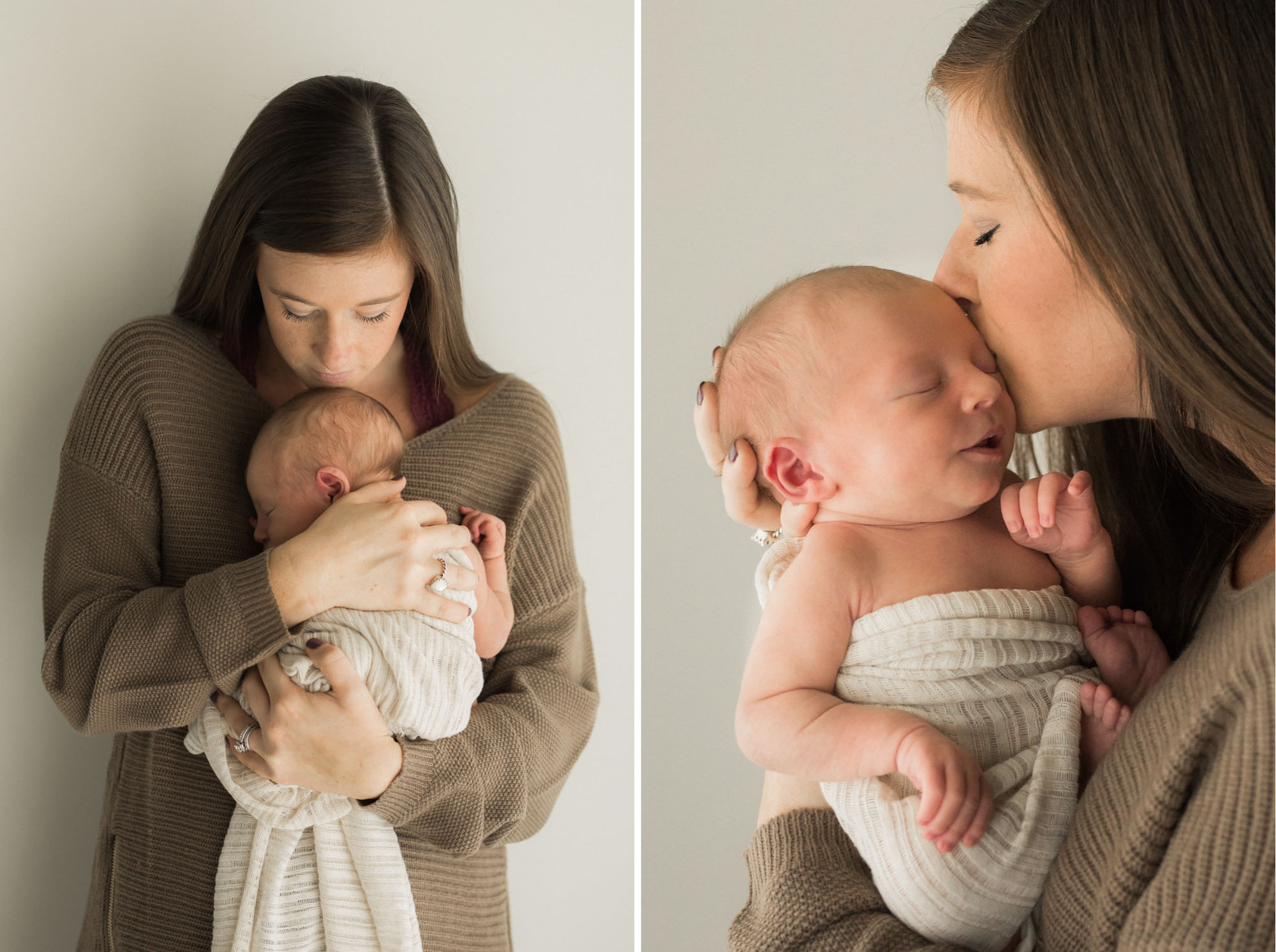 Natural light studio newborn photographs | Sweet Caroline Photographie