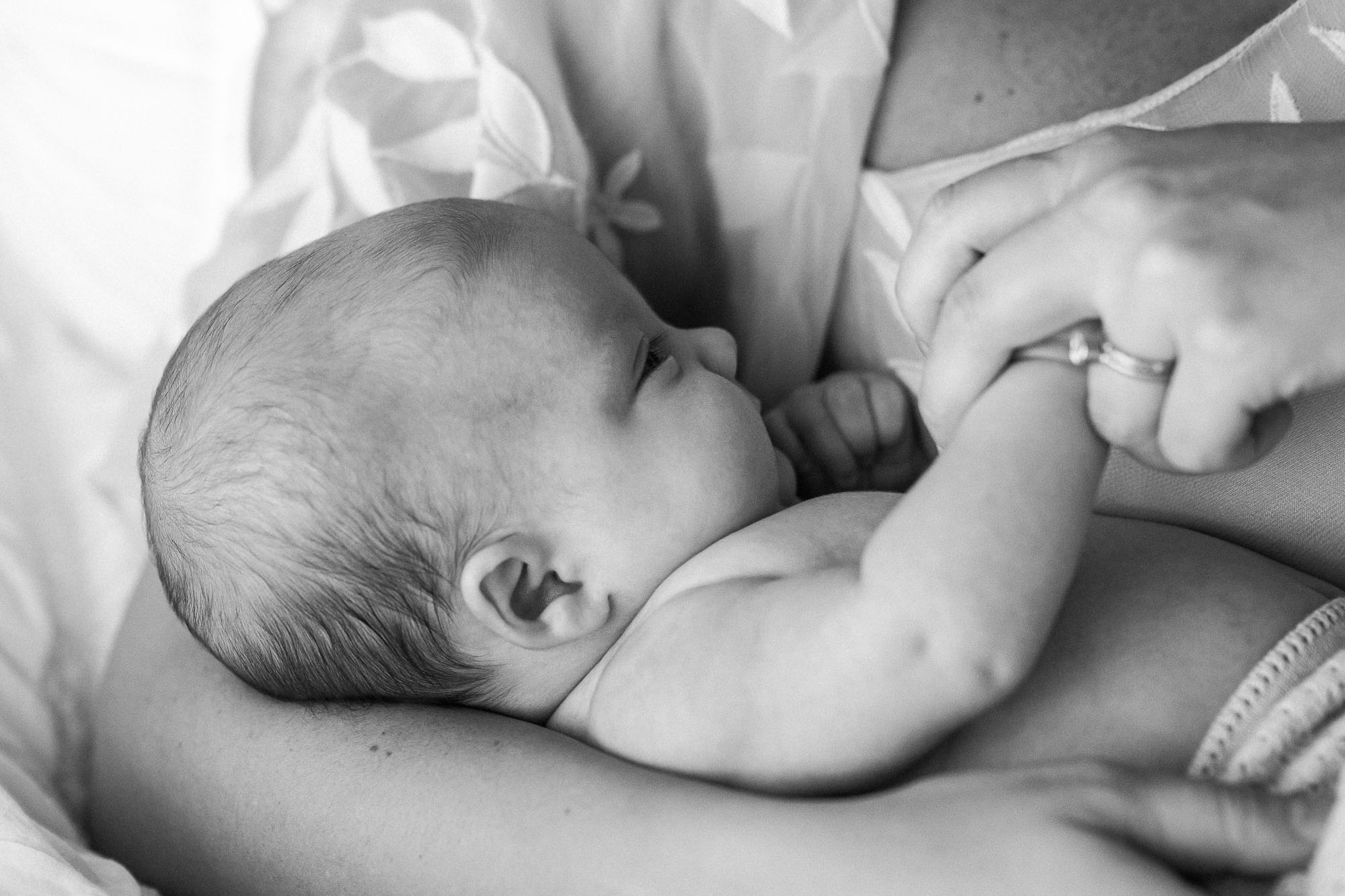 newborn baby with parents | Sweet Caroline Photographie